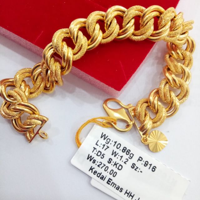 Gold Rantai tangan emas  916  coco sajat Shopee Malaysia