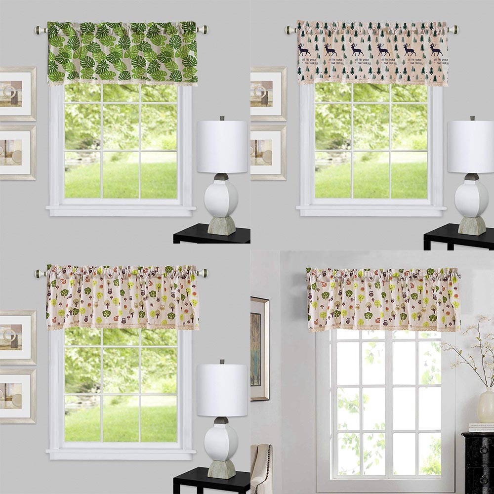 Valance Curtains Extra Wide And Short Window Treatment Kitchen Living