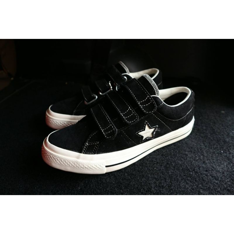 converse one star velcro black