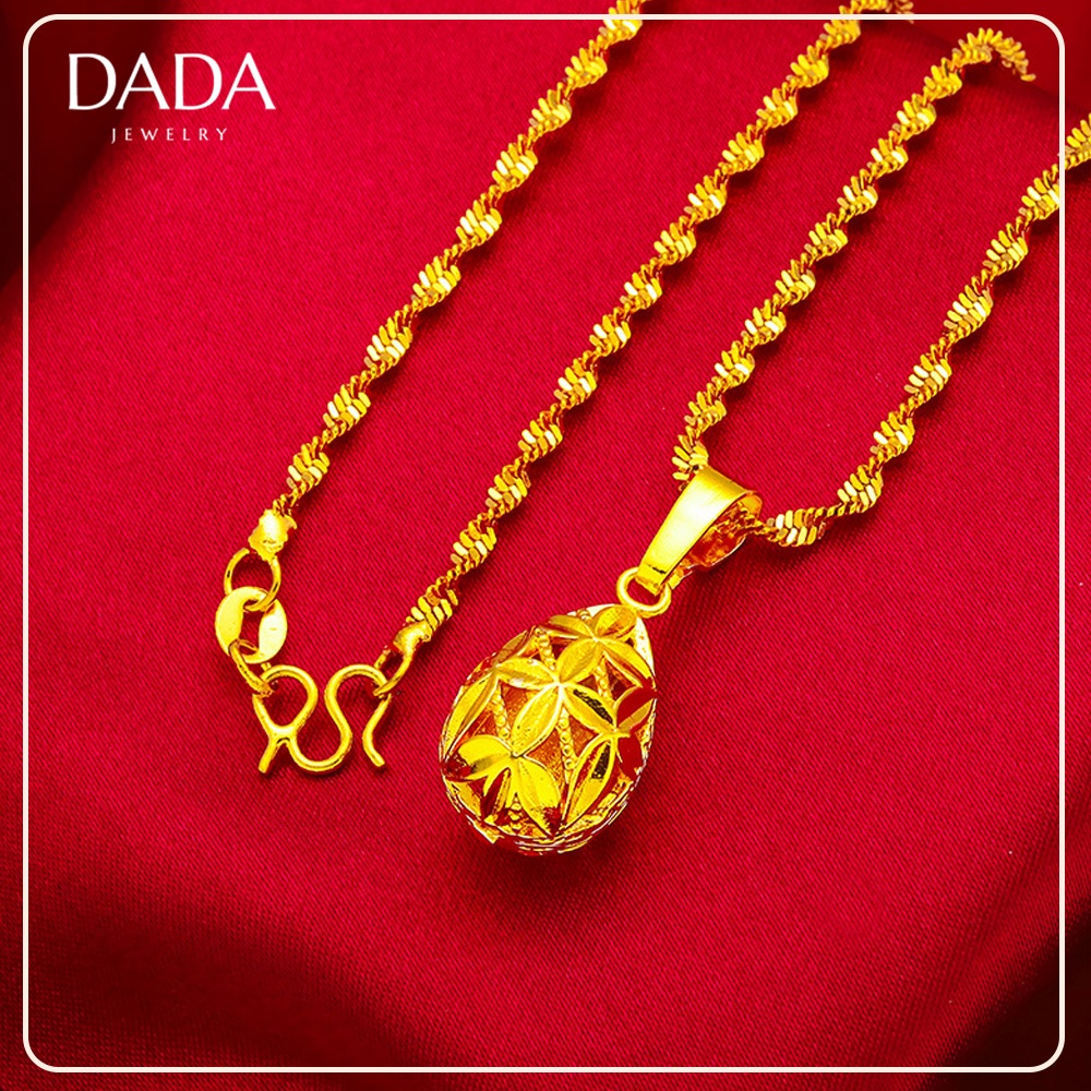 Gold Chain 916k Gold Necklace Women's Gold Chain Pendant Hollow Ball