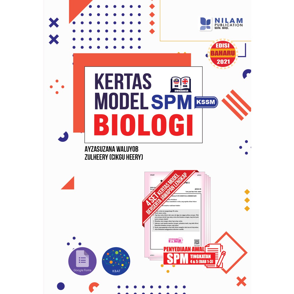 Kertas Model SPM Biologi Nilam Publication KSSM/ Format Terbaru (2021