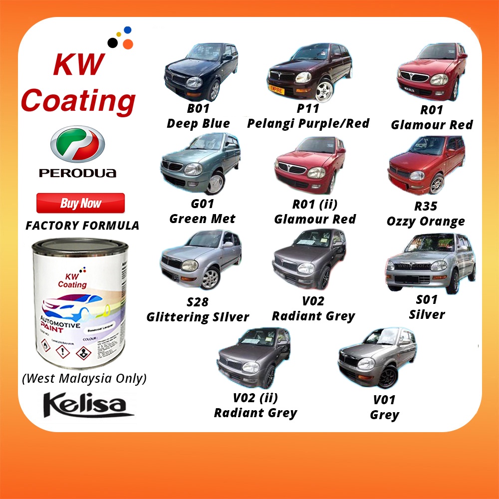 Kw 2k Car Paint Perodua Kelisa All Colour Cat Kereta 2k Lt Shopee Malaysia