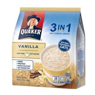 Quaker Oats 3 in 1 Vanilla 15 sachets (28g) | Shopee Malaysia