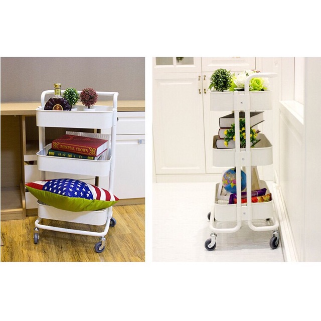 3 Tier PP Plastic Trolley MultiPurpose Kitchen Trolley 3 Tier Trolley