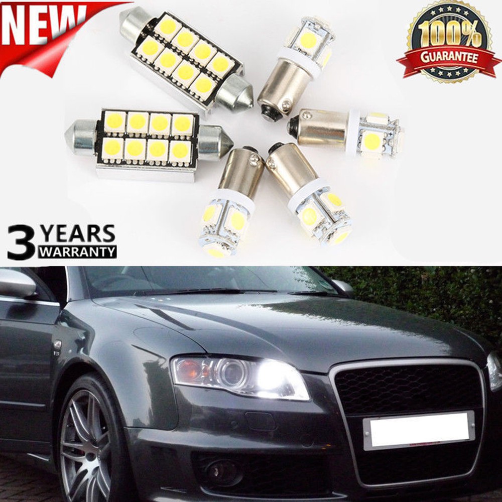 6pcs Led Smd Interior Light For Audi S3 8l A3 8p 8pa A4 B6 B7 A6 C6 4f C5 A8 D2