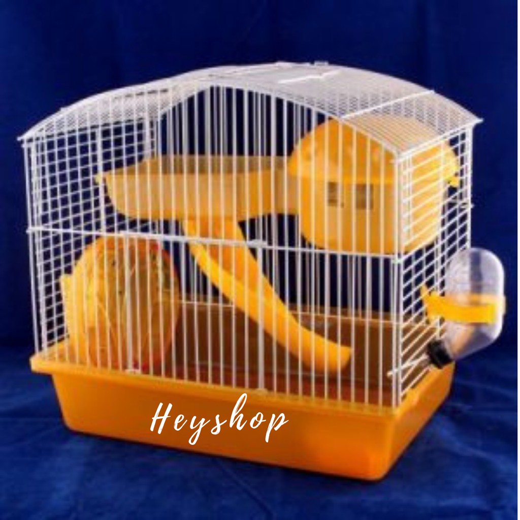 Hamster Cage 2 Level - Full Accessory Wheel Bottle Food Dish Pet house for Small Animal Dwarf Hamster Winter Roborovski