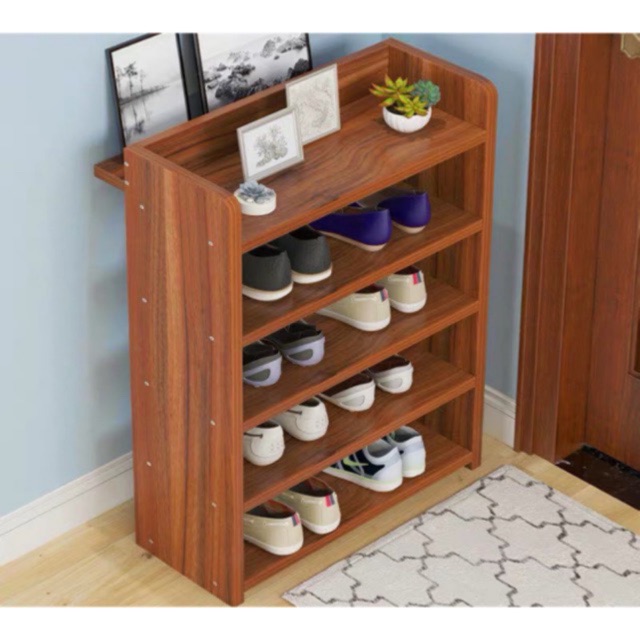 Shoe Rack Shoes Cabinet Kasut Rak 5 Layer 4 Grid Simple Modern Storage Economy Cabinets Solid Wood Small Rack 1224 Shopee Malaysia