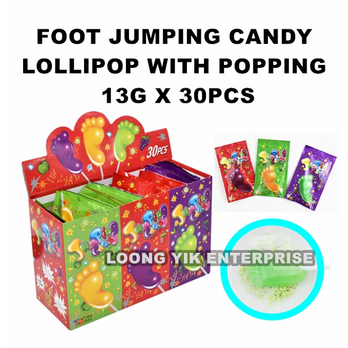 FOOT JUMPING CANDY LOLLIPOP WITH POPPING 13G X 30PCS Shopee Malaysia