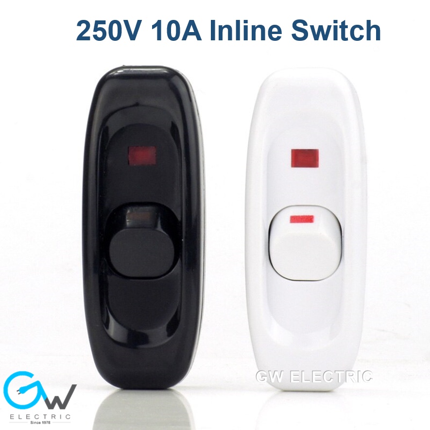 AC 250V 10A Inline Cord ON/OFF Switch (TABLE LAMP DESK LAMP) Bed Switch ...