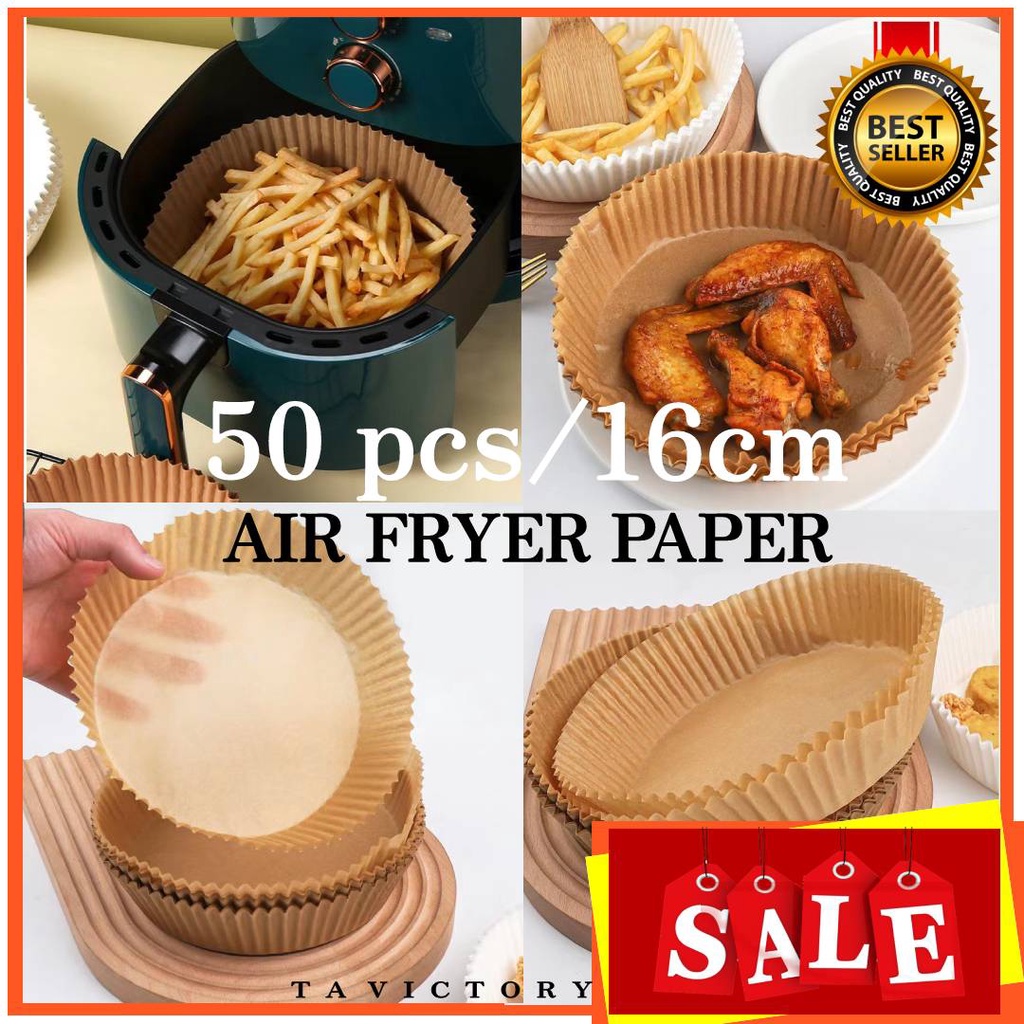 50pcs Air fryer airfryer paper Kertas Disposable Paper Non- Stick ...