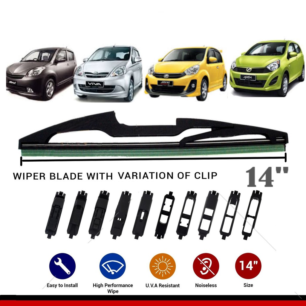 Universal Rear Wiper 14" For Myvi / Viva / Axia  Shopee Malaysia