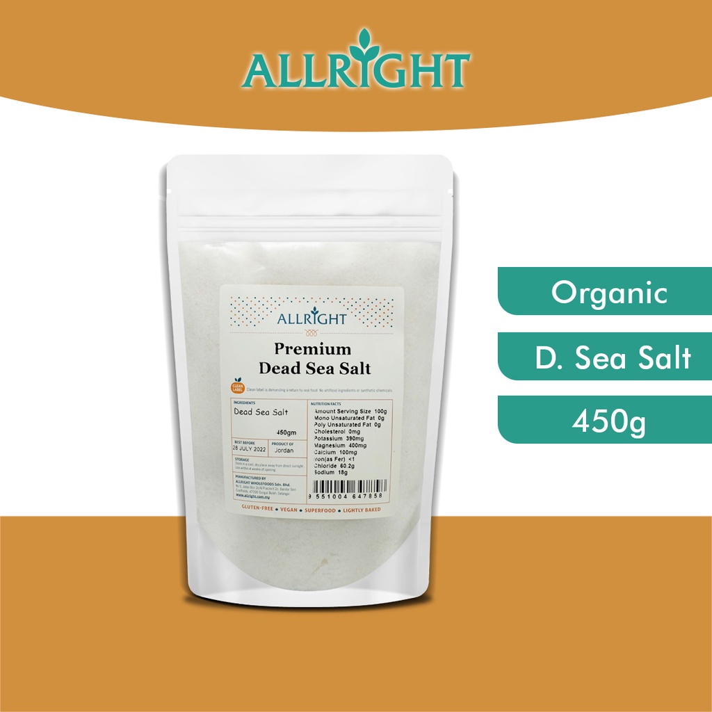 AllRight Organic Premium Dead Sea Salt (450g) Shopee Malaysia