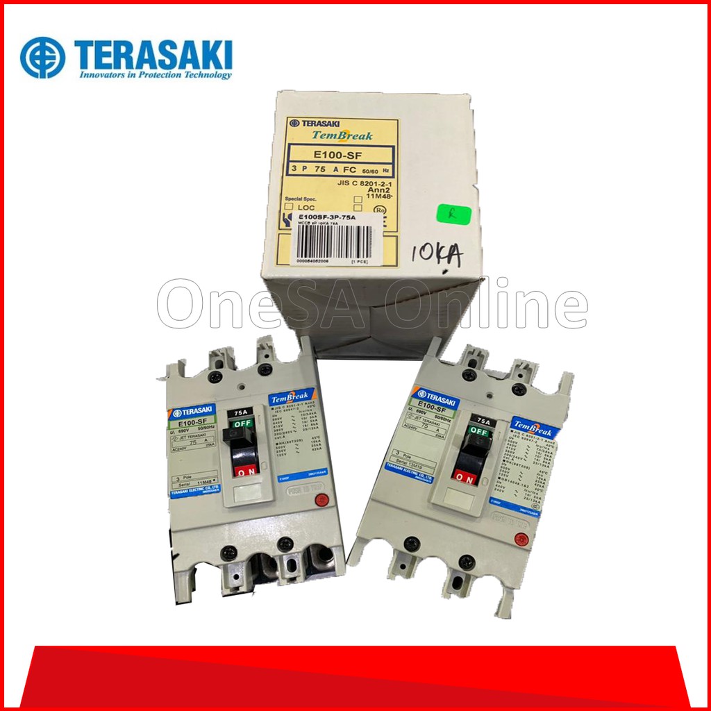 Electrical Equipment TERASAKI MOULDED CASE CIRCUIT BREAKER (MCCB) (E100SF3P) 3POLE 10KA
