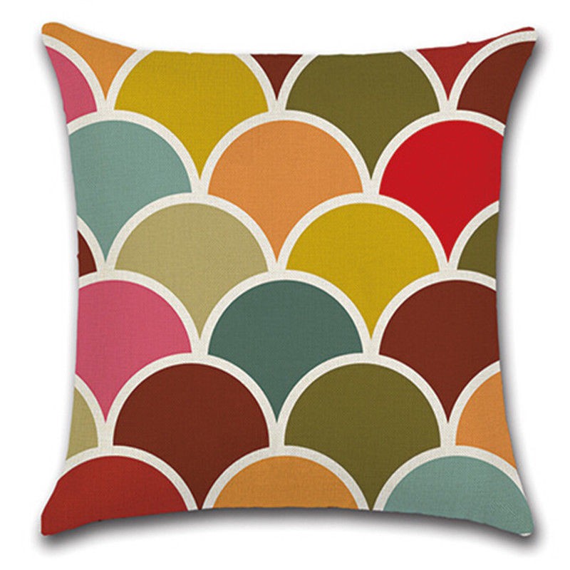 Colorful Geometric Pattern Throw Pillow Case Cushion Cover 18/"  Linen Inerratic