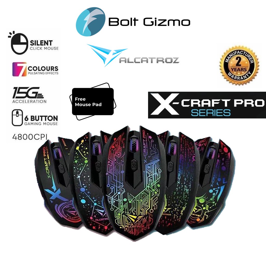 Alcatroz XCraft Pro Twilight 2000 Tron 5000 Quantum Z7000 Noiz Z8000 Free Gaming Mouse Pad