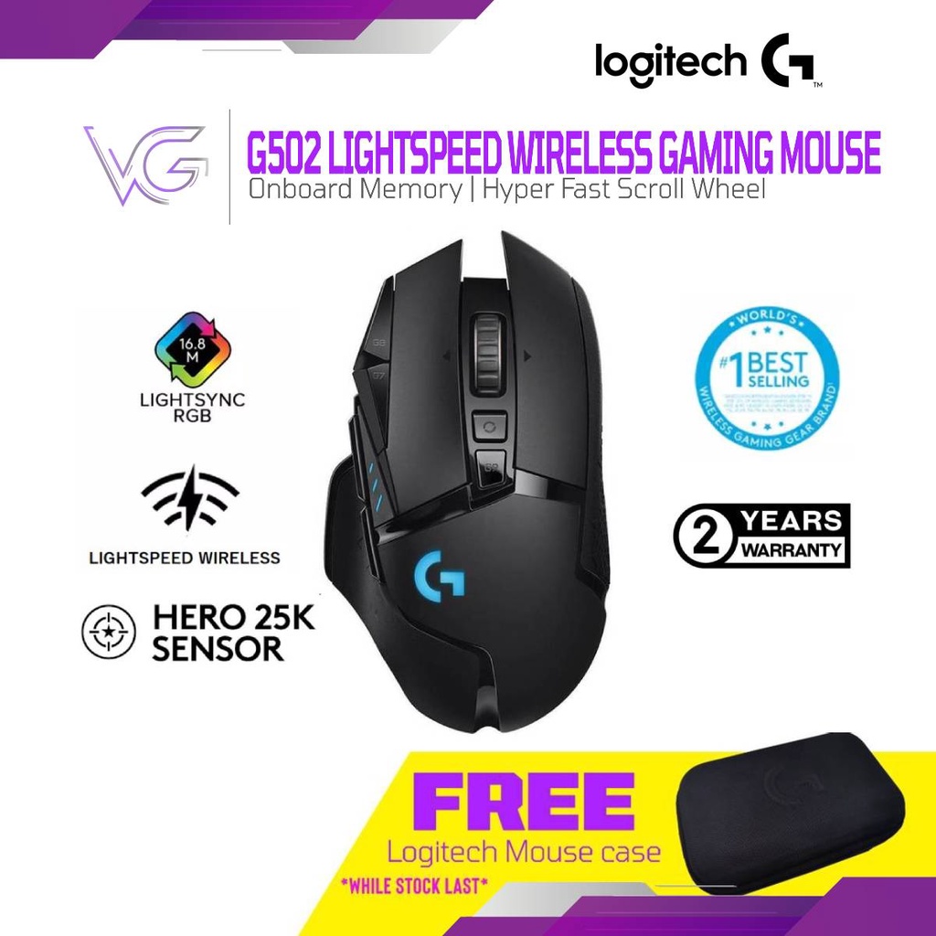 Logitech Wireless Gaming Mouse G502 Lightspeed With Hero 16k Sensor Lightsync Rgb Hyper Fast 6185