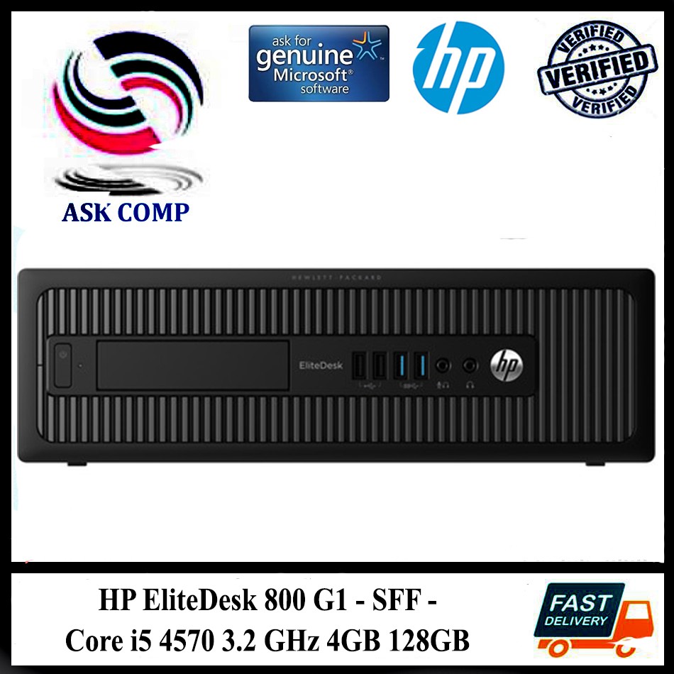 Hp Elitedesk 800 G1 Sff Core I5 4570 3 2ghz 4gb Ram 128gb Ssd 3