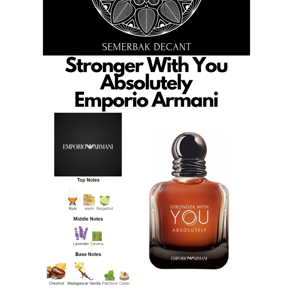 Emporio Armani - Stronger With You Absolutely (Parfum) - Travel Spray  Decant | Shopee Malaysia
