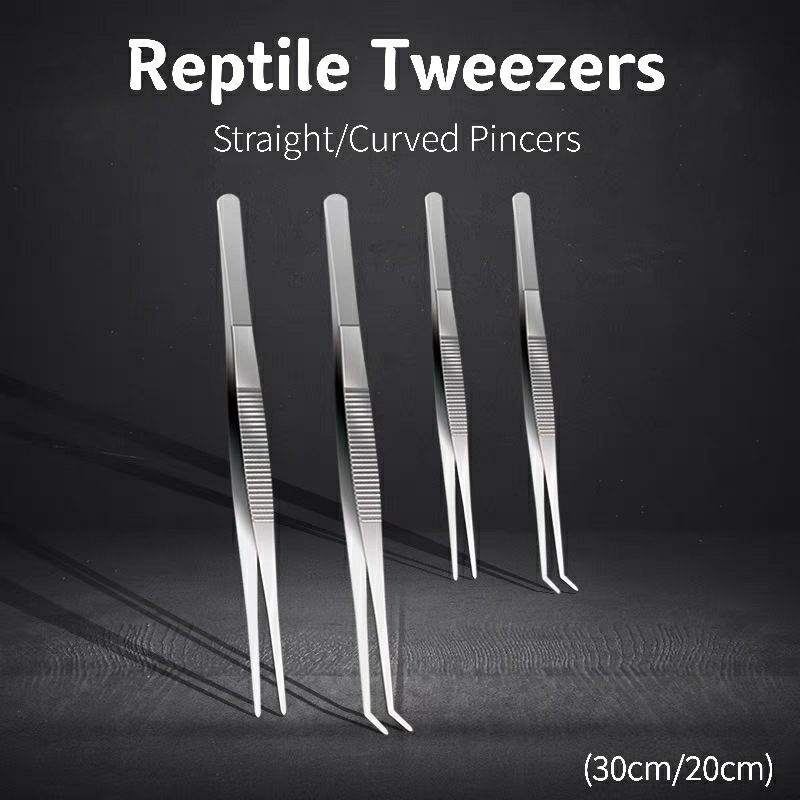 Reptile Tweezer 20/30cm reptile feeding tongs stainless steel tweezers snakes lizard scorpion
