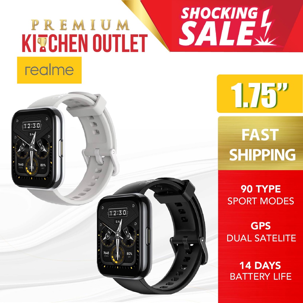 Realme Watch 2 Pro with 1.75-inch Screen SpO2 sensor IP68 Heart Rate Monitoring 90 Sport Modes RM-W2PRO-GRY