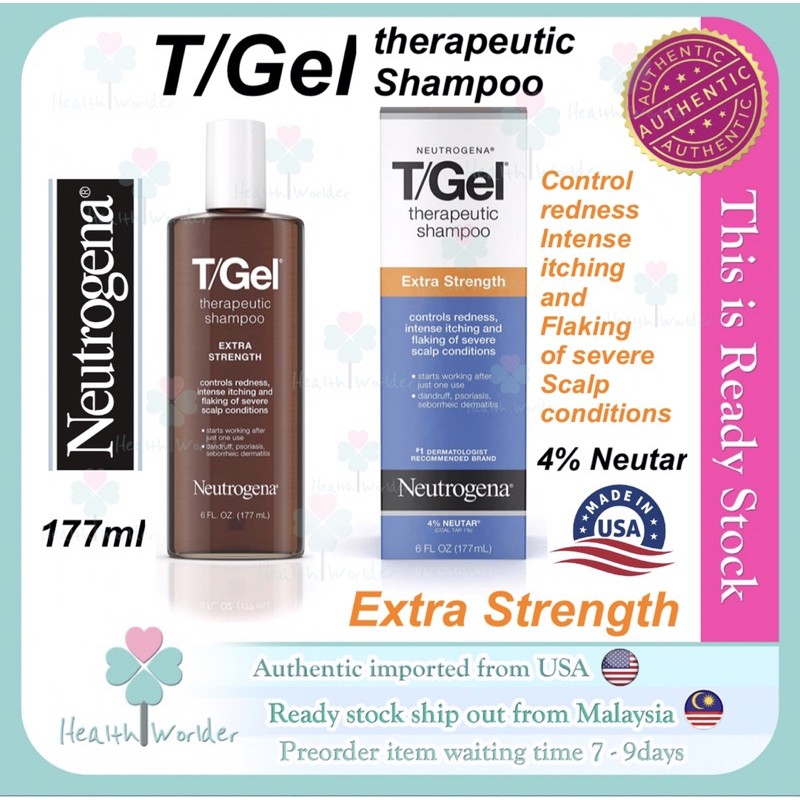 Ready Stock 177ml Neutrogena T Gel Extra Strength Therapeutic Shampoo Anti Dandruff Itchy Flaky Scalp Psoriasis Shopee Malaysia
