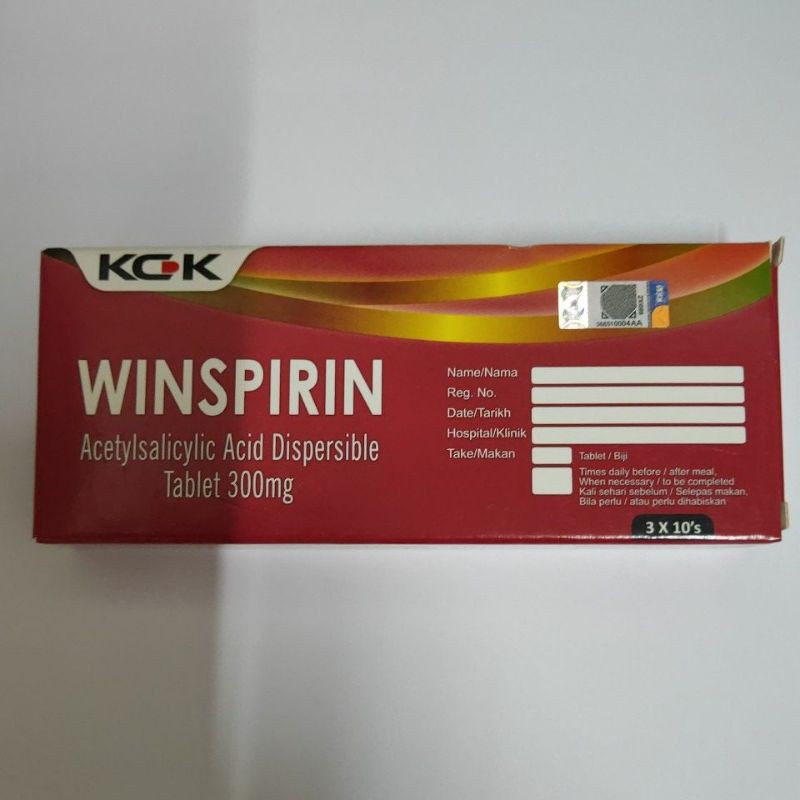 Aspirin Winspirin Cair Darah 30biji Sekotak Shopee Malaysia