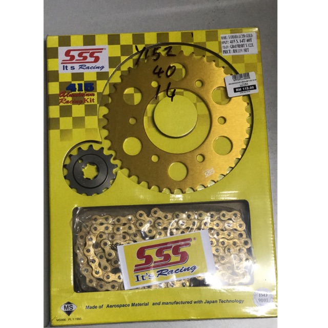 Yamaha Y15 ZR SSS GR415HSBT X 122L 415 X 14T/40T Sprocket Set Shopee