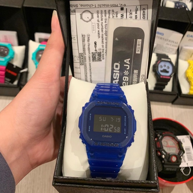 g shock petak jelly biru