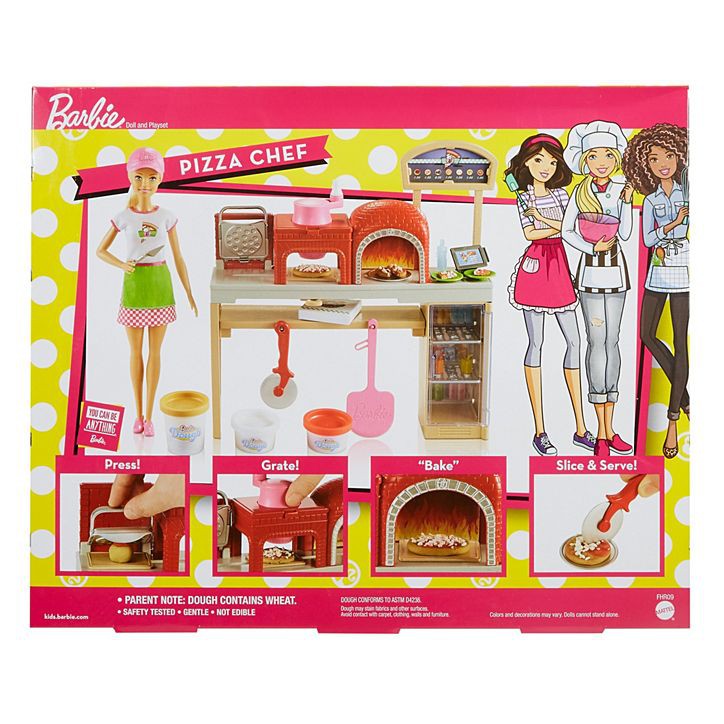 barbie careers pizza chef doll and playset