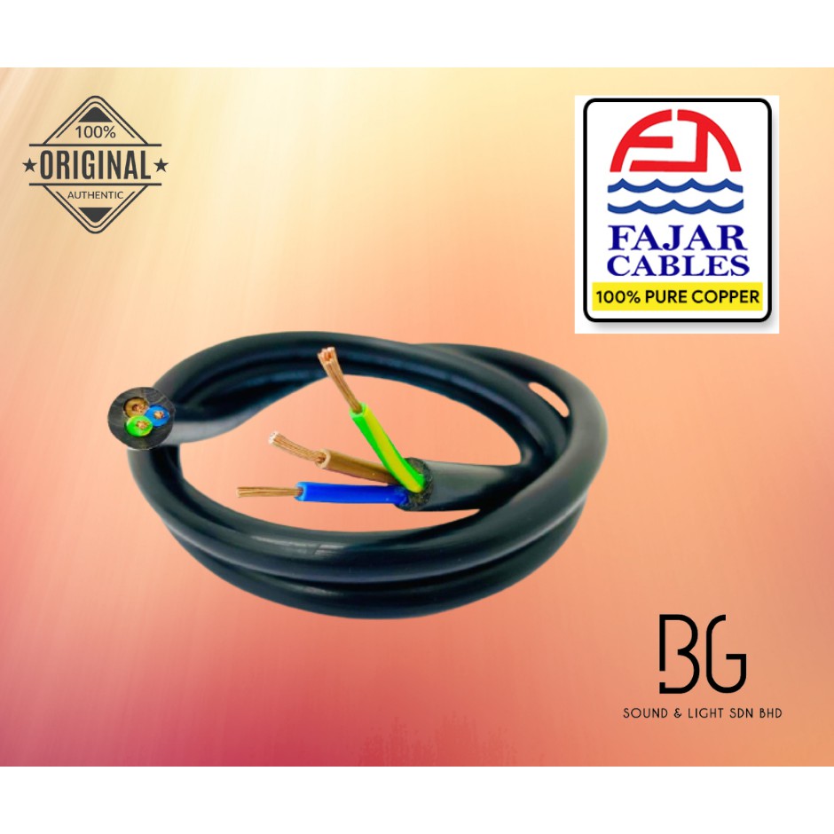 fajar power cable full copper per meter