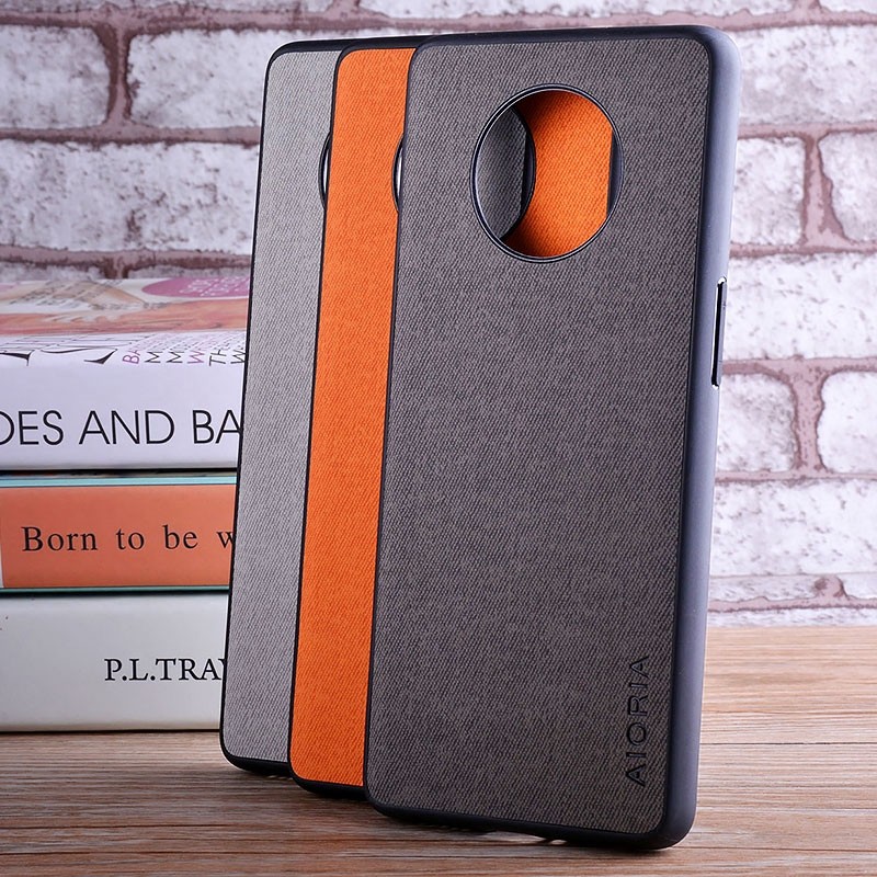 SKINMELEON OnePlus 6 6T 7 7 Pro 7T 7T Pro Case Casing Phone Textile Pattern PU Leather Case Protective Cover Phone Case