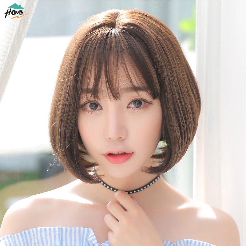 Cute Wig Short Hair Air Bangs Bobo Head Natural Lifelike Short