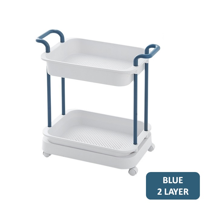 🌹[Local Seller] EXTRA GIFT DELETE OK NEWVIPPIE Multi-Level Storage Rack Shelf with Wheels Kitchen Movable Trolley Space