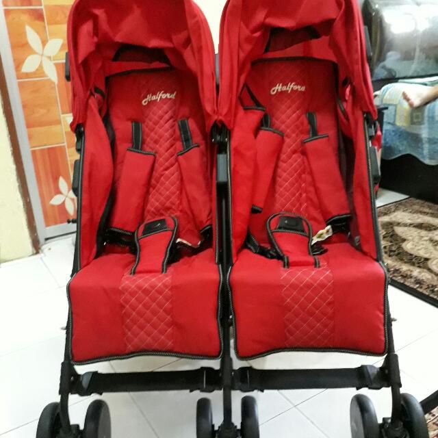 halford twin stroller