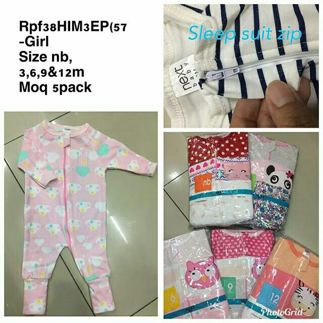 baby sleepsuits with zipper