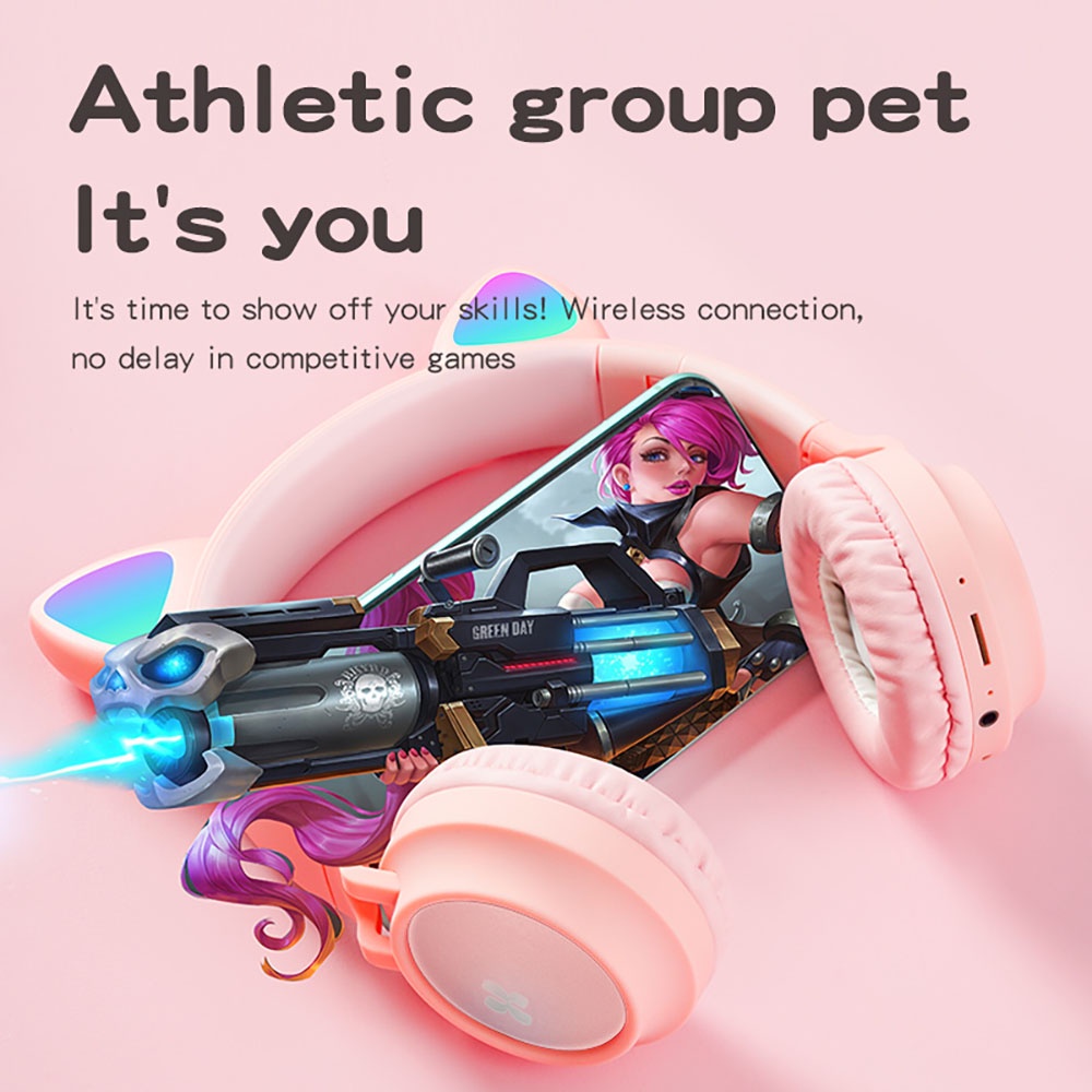 Plextone xMowi C1 Bluetooth Earphones Cat Ear Design RGB Flash Lighting