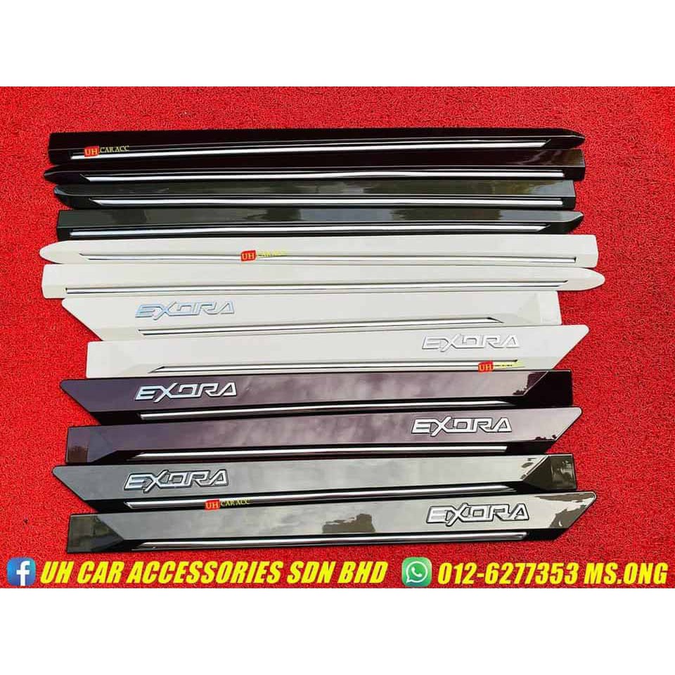Proton Exora Door Side Line Moulding With Chrome & Word & Paint [READY