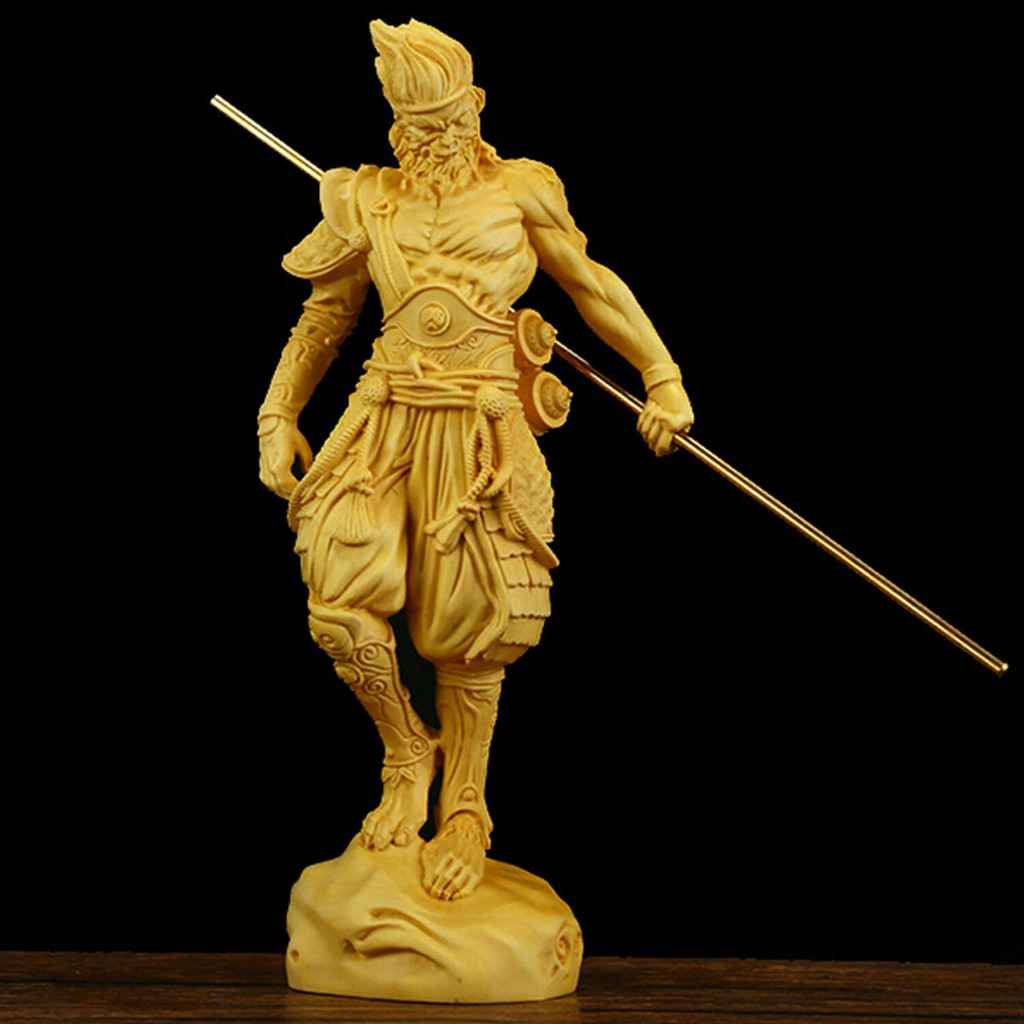 Chinese Boxwood Huang Yang Wood Carving Monkey King Sun Wukong Goku Statue孙悟空 Shopee Malaysia