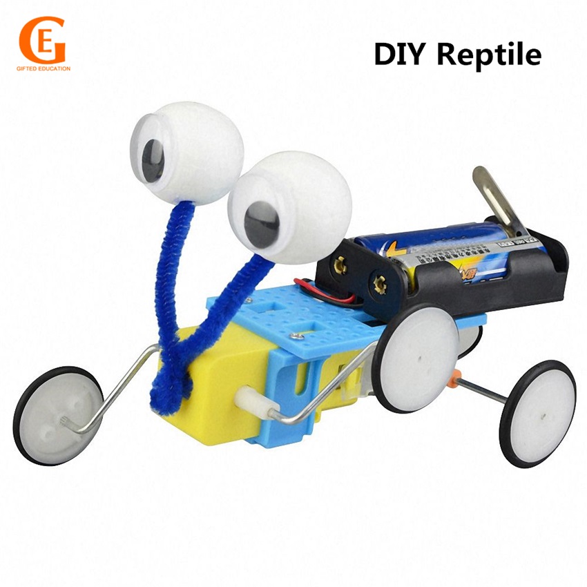 GIFTED EDUCATION Diy Reptile Robot Technological Invention Creative Electric Toy Handmade Assemble Toys for Student