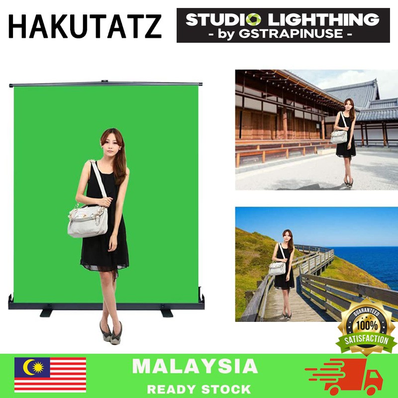 HAKUTATZ Green Screen Backdrop Pullup Style Portable Collapsible