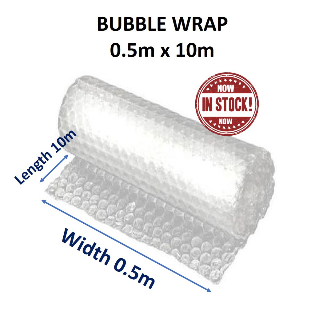 Bubble Wrap Single Layer 0.5m x 10 Meter Bubblewrap 50cm x 1000 cm ...