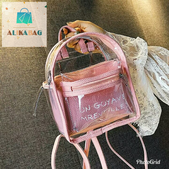 [Import] Bag - Women's Backpack Transparent Mini Jelly Un'Gayave Korean Style