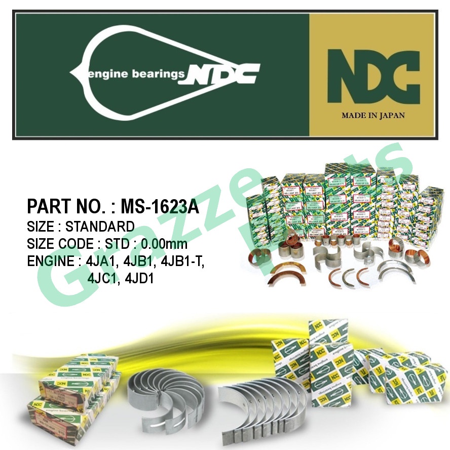 NDC Japan Engine Main Bearing MS-1623A for Isuzu D-Max 3.0 DMax 4JJ1 4JA1 4JB1 4JB1-T 4JC1 4JD1