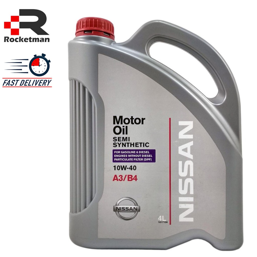 NISSAN ENGINE OIL 10W40 SEMI SYNTHEHTIC GENUINE PARTS (4L) Shopee