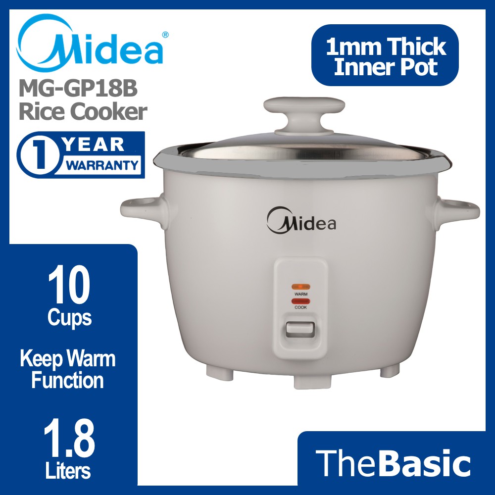 MIDEA 1.8L Conventional Rice Cooker (MGGP18B, MGGP18B) Shopee Malaysia
