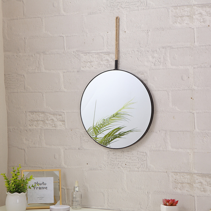 Ins Simple Mirror Bathroom Bedroom Round Makeup Mirror Decoration Wall Hanging Wall Mounted Small Hanging Mirror Toilet Restroom Shopee Malaysia