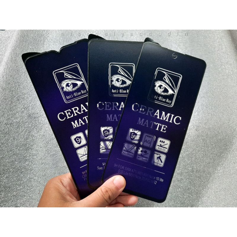 LAYAR Ceramic Matte Anti-Scratch Blue Samsung A01 M01 Core A02 A02s M02 J2 J3 J5 Pro S7 Grand Prime J330 TG Full Cover Radiation Screen Protector