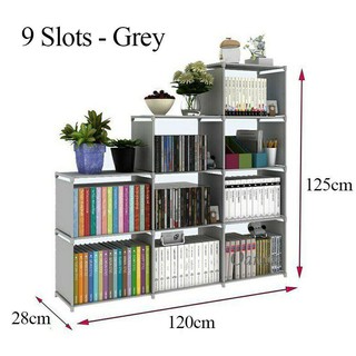 Rak Buku Simple Cantik Korean DIY 5 Tiers 8 Columns Book Rak Buku Simple Cantik Korean DIY 5 Tiers 8 Columns Book