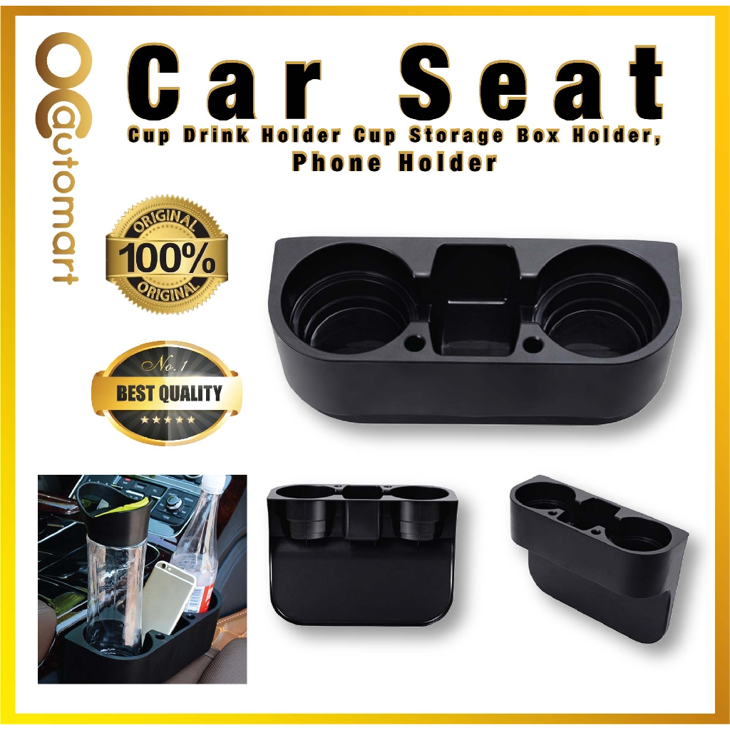 Car Seat Cup Drink Holder Cup Storage Box Holder,Phone Holder (Black