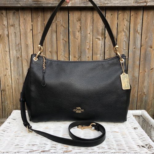 coach pebble leather mia shoulder bag